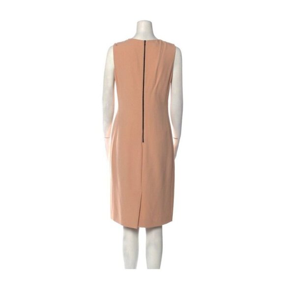 Narciso Rodriguez Light Camel Beige Geometric  Print Sleeveless Sheath Dress 44 - Picture 3 of 5